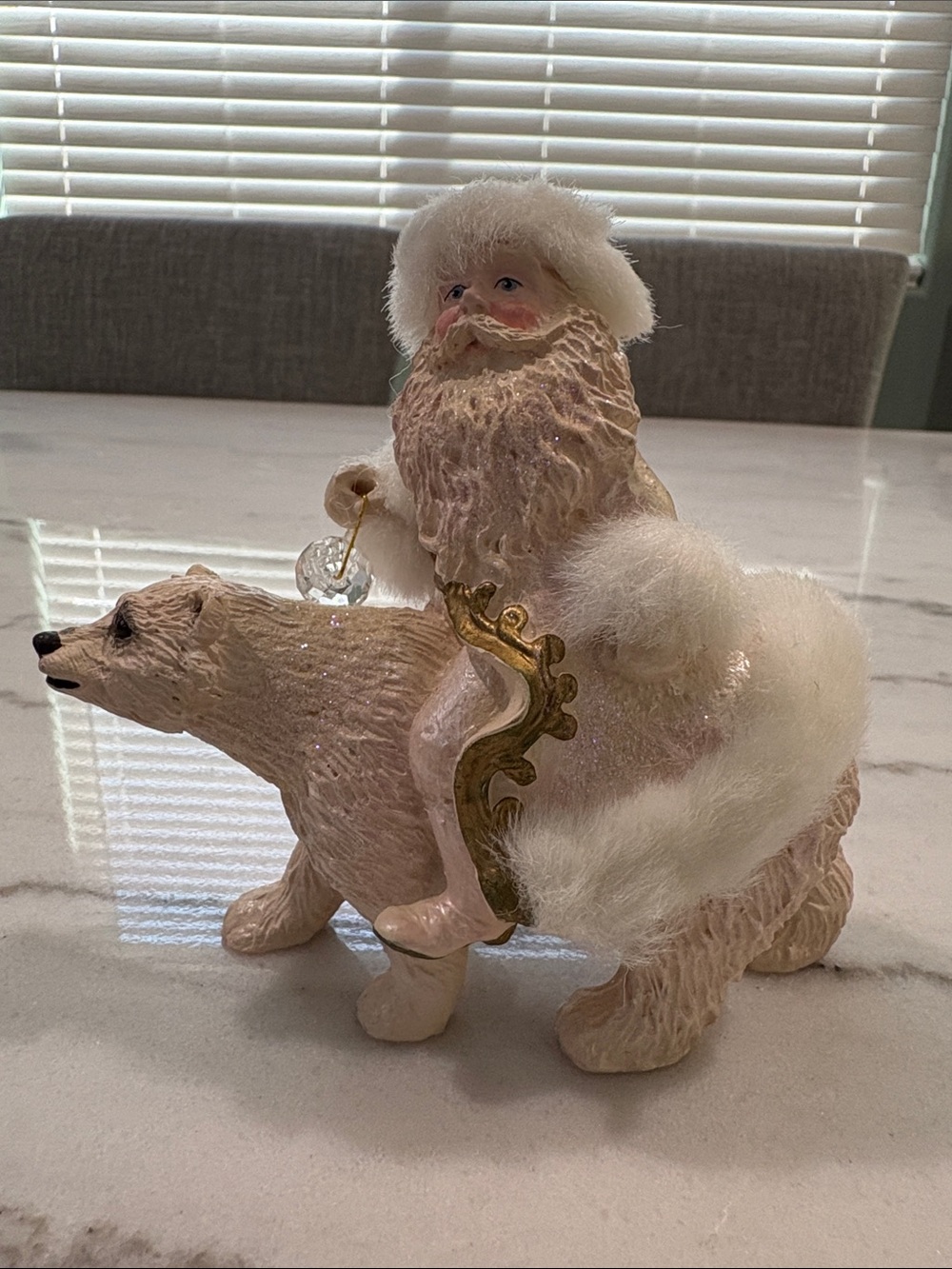 Kurt Adler Santa and Polar Bear Figurine